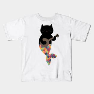 Black Meowmaid Kids T-Shirt